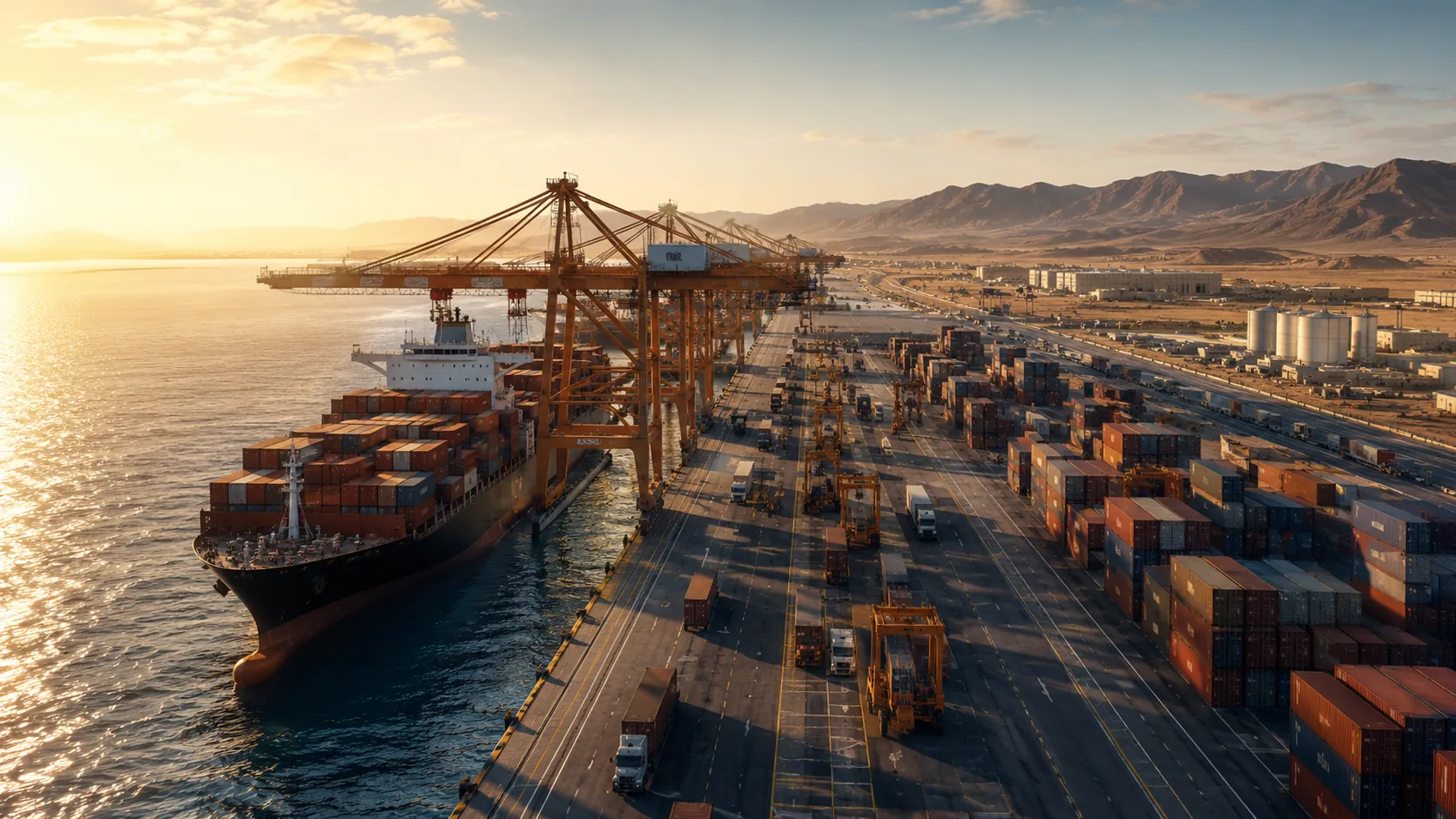 Saudi port and inland trade infrastructure